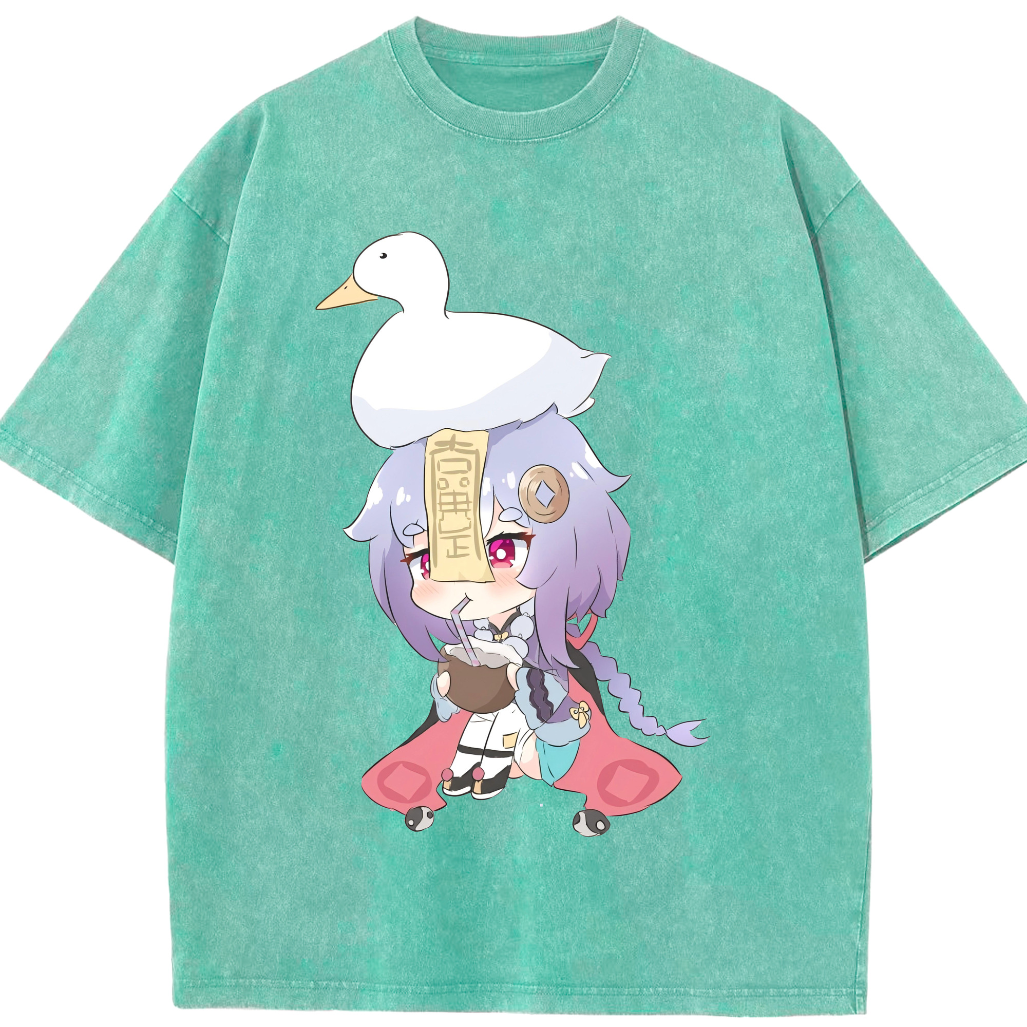 げんし神 七七 なな  genshin Nana 綿100% ヴィンテージ風 半袖Tシャツ（フロントプリント）